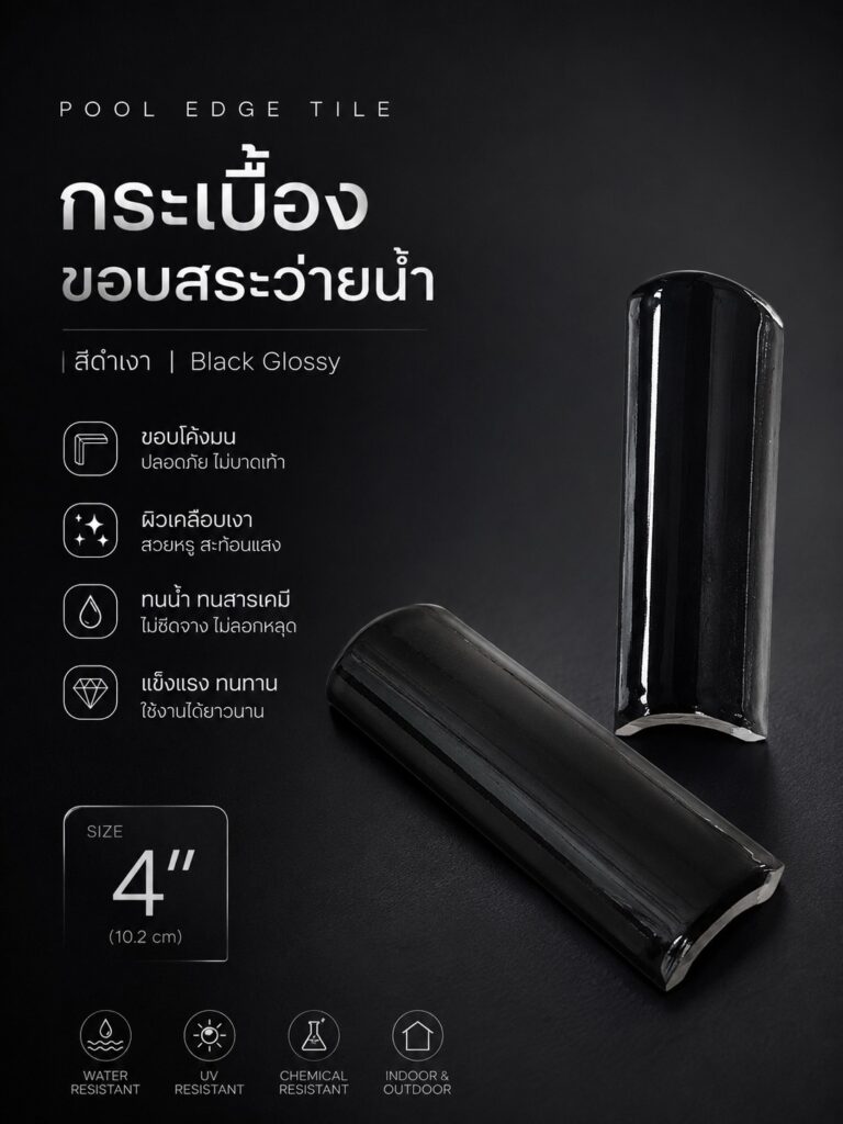 กระเบื้องขอบสระสีดำ