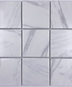 กระเบื้องสระว่ายนํ้า Porcelain stone รุ่น Kyanite stone White marble  ( on net )