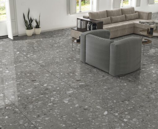 TERRAZZO cotto รุ่น GP URANUS-DARK GREY (POL) R/T 60x60 PM - Image 2